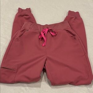 Figs High Waisted Zamora Jogger Scrub Pants Small Tall Mauve